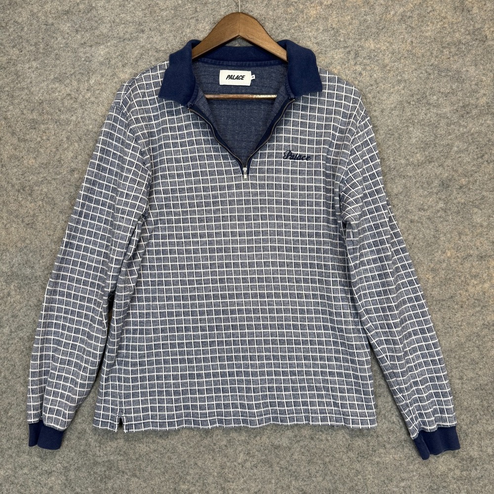 Palace Skateboards Checker Zip Top Mens Medium Lightweight Polo Shirt Sweatshirt